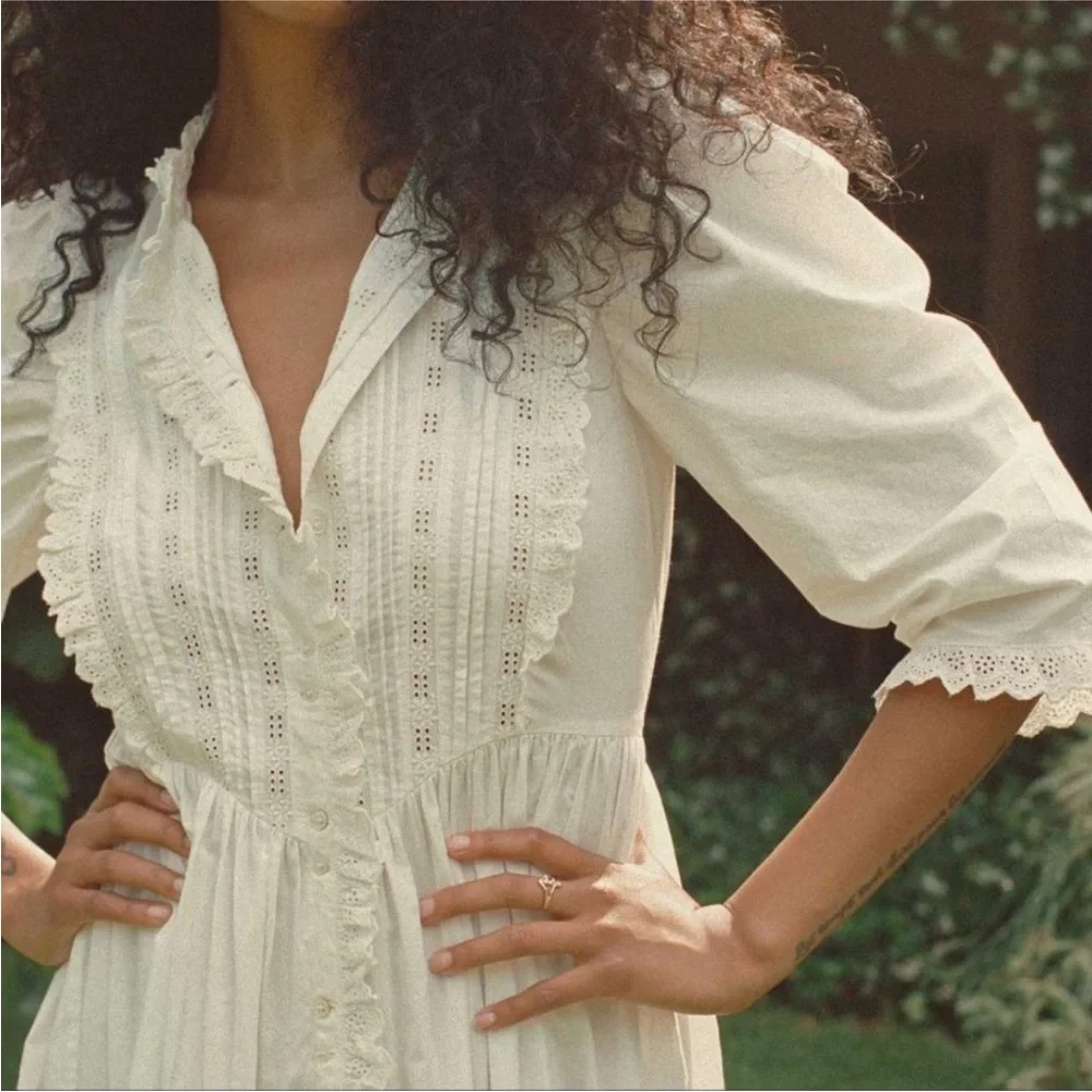 Doen Darby Dress Size S - Powder White - Picture 3 of 8